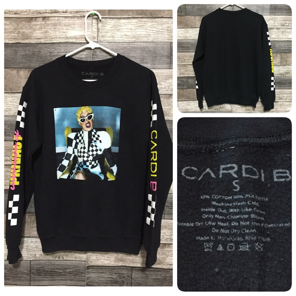 Cardi B Invasion Of Privacy Sweatshirt Women’s S Black Pullover Crewneck
